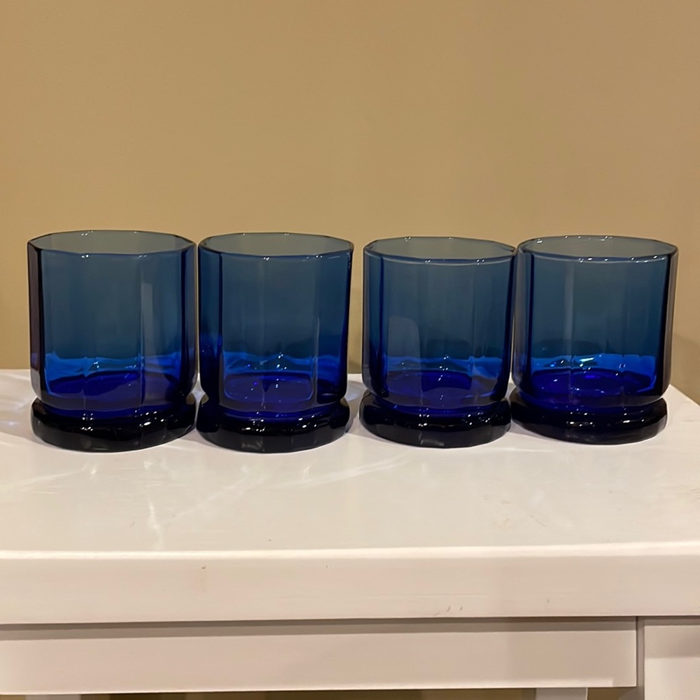 Cobalt blue, drinking glasses